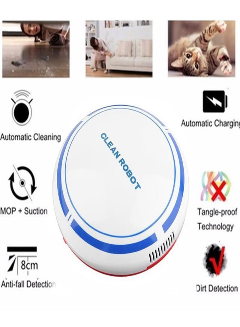 SYOSI Robot Vacuum Cleaner, Smart Automatic Floor Robot, Slim Light Design Household USB Rechargeable, for Clean Carpet, Hardwood Floor, and Pet Hair, Mini Automatic Induction Vacuum - Image 3