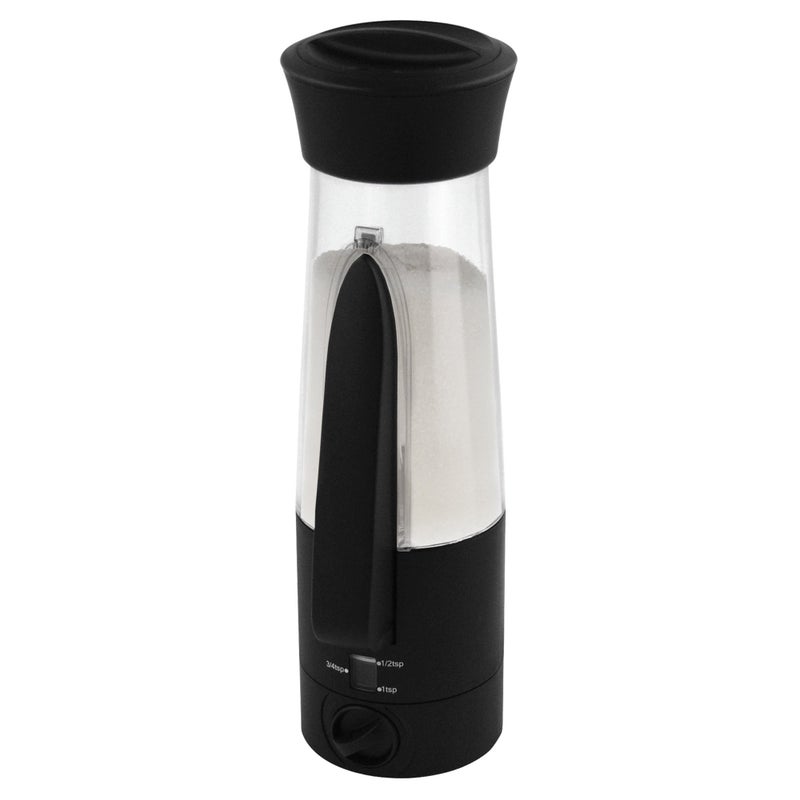 KitchenArt Fox Run Kitchenart Automeasure Adjustable Sugar Dispenser/Shaker  Black - Image 1