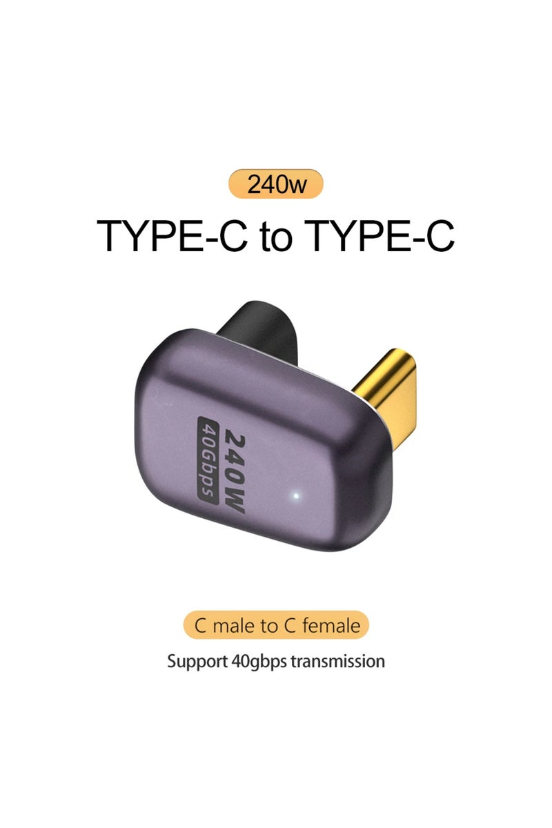 240W UW USB 4.0 PD 240W 8K 60Hz Charger Connector for Macbook 40Gbps High Speed USB C OTG U-Shape St