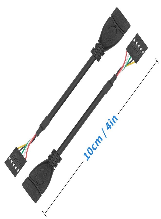 Duttek كابل دوتيك USB من رأس USB إلى كابل، محول USB 2.0 للوحة الأم، كابل USB 2.0 نوع A أنثوي إلى رأس أنثوي 9 دبابيس دوبونت للوحة الأم (عبوة 2 - 0.1 م) - Image 2