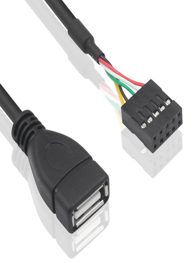 Duttek كابل دوتيك USB من رأس USB إلى كابل، محول USB 2.0 للوحة الأم، كابل USB 2.0 نوع A أنثوي إلى رأس أنثوي 9 دبابيس دوبونت للوحة الأم (عبوة 2 - 0.1 م) - Image 3