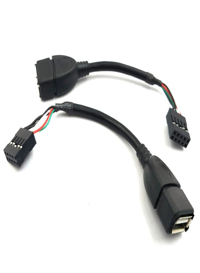 Duttek كابل دوتيك USB من رأس USB إلى كابل، محول USB 2.0 للوحة الأم، كابل USB 2.0 نوع A أنثوي إلى رأس أنثوي 9 دبابيس دوبونت للوحة الأم (عبوة 2 - 0.1 م) - Image 1