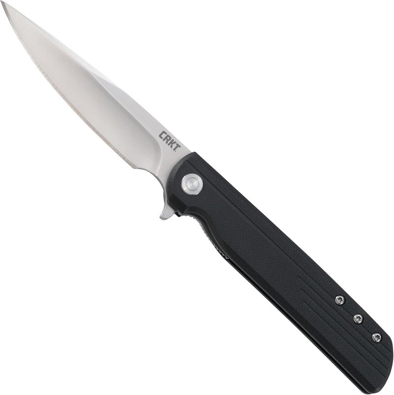 CRKT LCK + Everyday Carry Assisted Folding Knife with Liner Lock: Stainless Steel Plain Edge Blade, Glass-Reinforced Nylon Handle, Pocket Clip, 3801 - Image 1