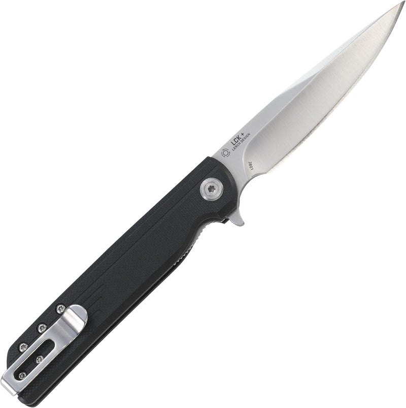 CRKT LCK + Everyday Carry Assisted Folding Knife with Liner Lock: Stainless Steel Plain Edge Blade, Glass-Reinforced Nylon Handle, Pocket Clip, 3801 - Image 2