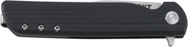 CRKT LCK + Everyday Carry Assisted Folding Knife with Liner Lock: Stainless Steel Plain Edge Blade, Glass-Reinforced Nylon Handle, Pocket Clip, 3801 - Image 4