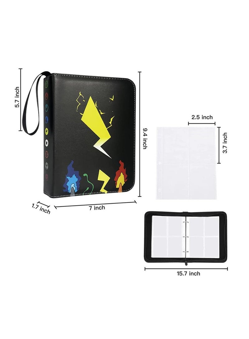 Trading Card Book Binder Holder Carrying Collectors Album Compatible with Pokemon Cards Holds Up to 400 Pockets Sleeve with 50 Premium 4-Pocket Pages - Image 4