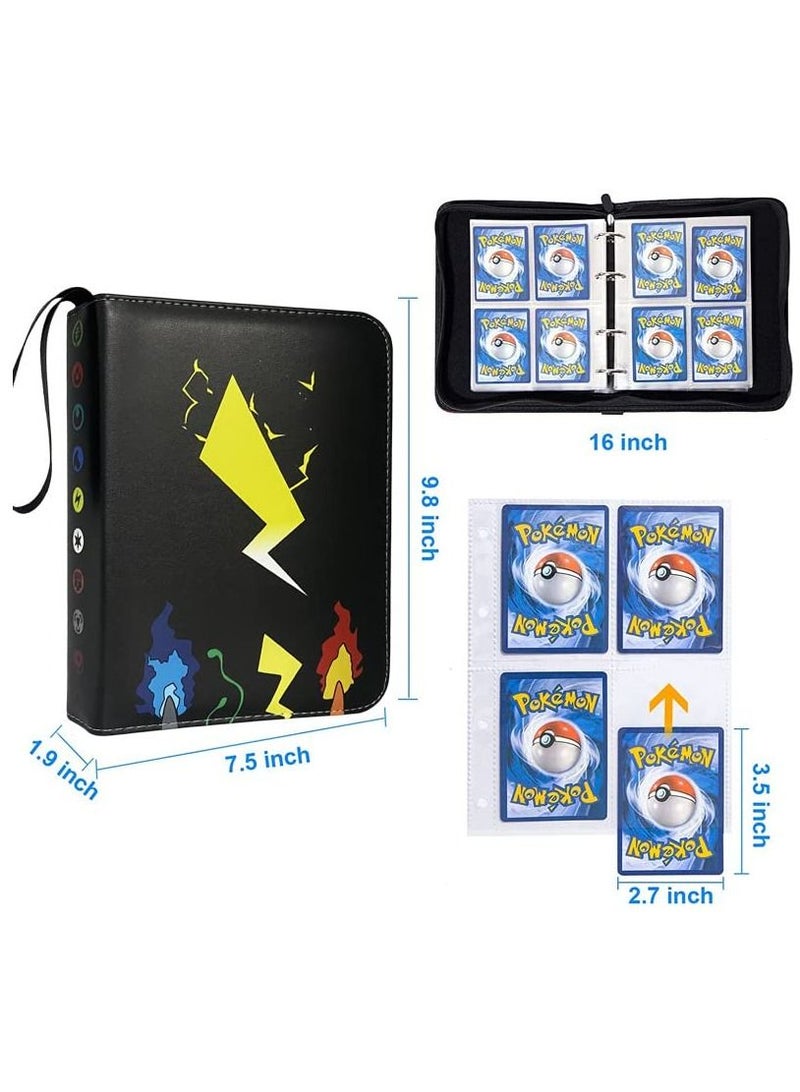 Trading Card Book Binder Holder Carrying Collectors Album Compatible with Pokemon Cards Holds Up to 400 Pockets Sleeve with 50 Premium 4-Pocket Pages - Image 2