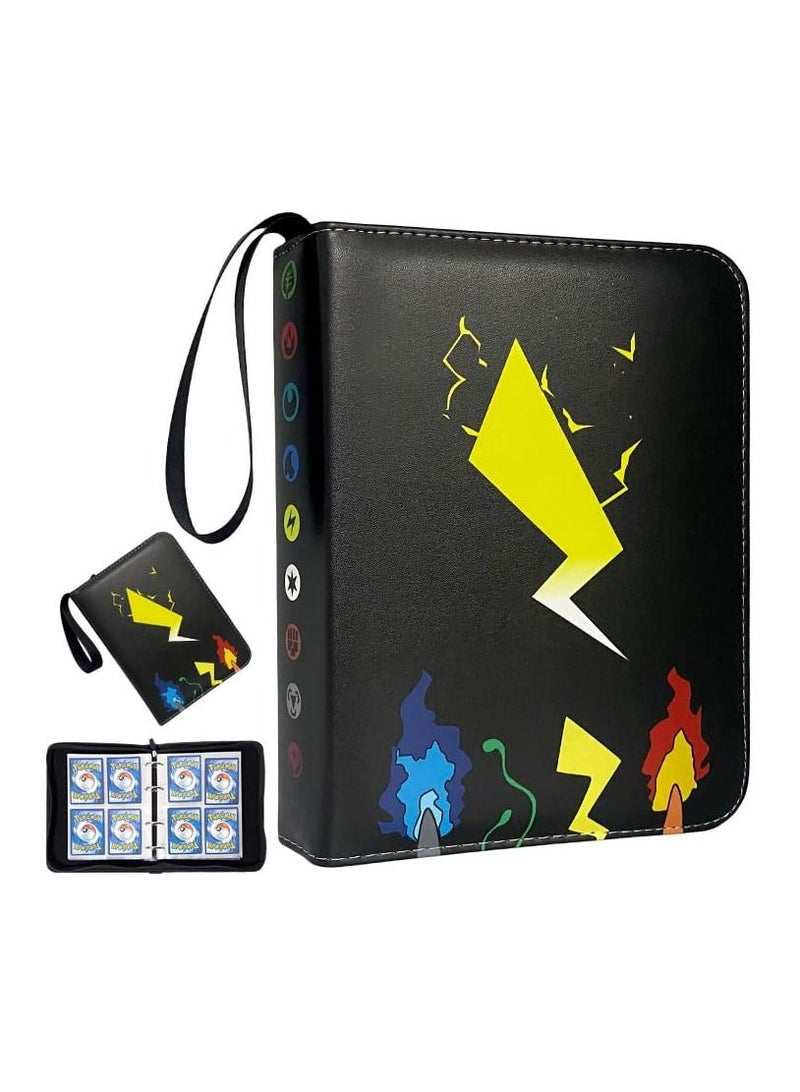 Trading Card Book Binder Holder Carrying Collectors Album Compatible with Pokemon Cards Holds Up to 400 Pockets Sleeve with 50 Premium 4-Pocket Pages - Image 1