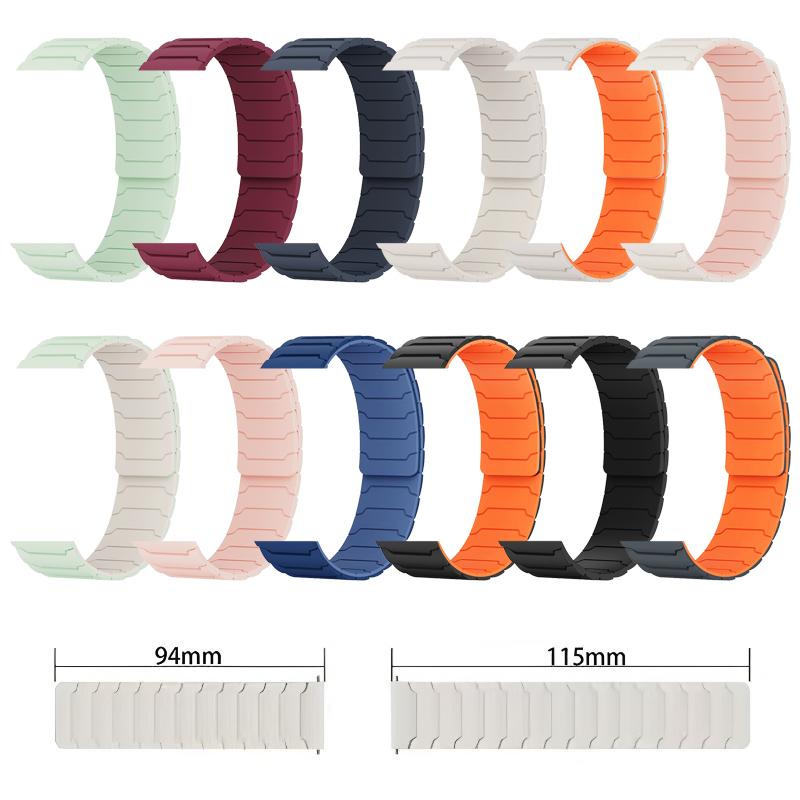 erorex For Redmi Watch 3 Magnetic Silicone Watch Band(Grey Orange) - Image 3
