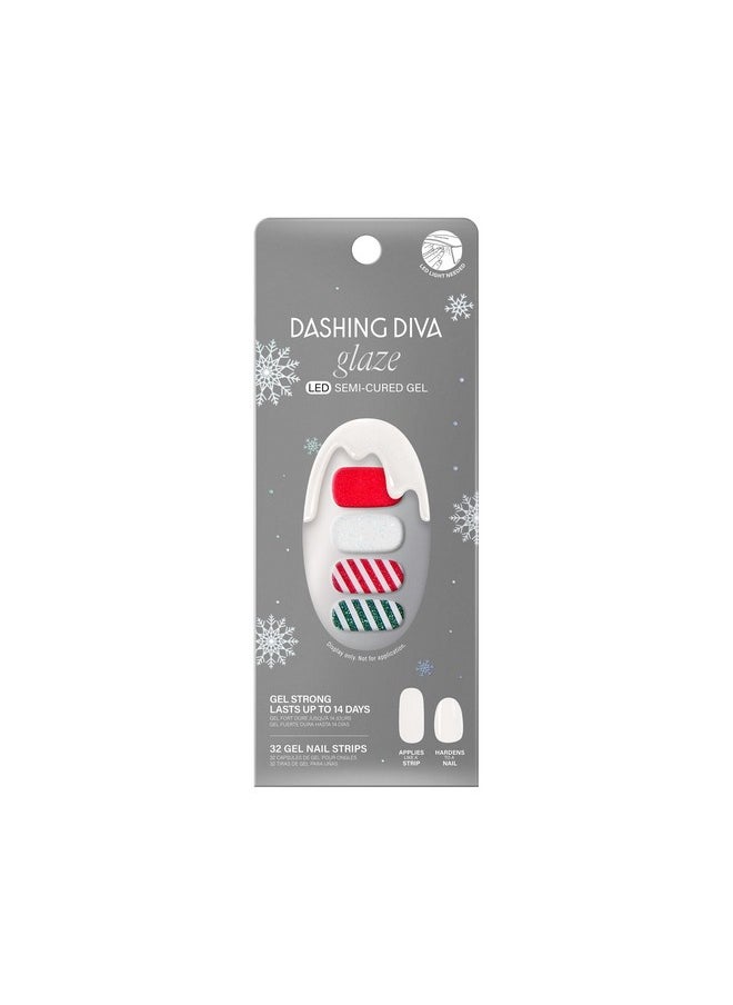 DASHING DIVA Glaze Nail Strips - All Wrapped Up | Works With Any Led Nail Lamp | Long Lasting, Chip Resistant, Semicured Gel Nail Strips | Contains 32 Salon Quality Nail Wraps, 2 Prep Pad, 1 Nail File  - Image 1