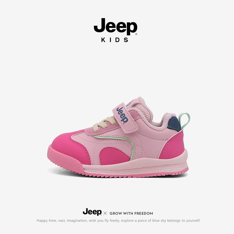 Jeep Kidsren'S Shoes, Kidsren'S Cotton Shoes, Girls' Winter Velvet Sneakers, Forrest Gump Shoes, Warm Baby Boy'S Toddler Shoes - Image 1