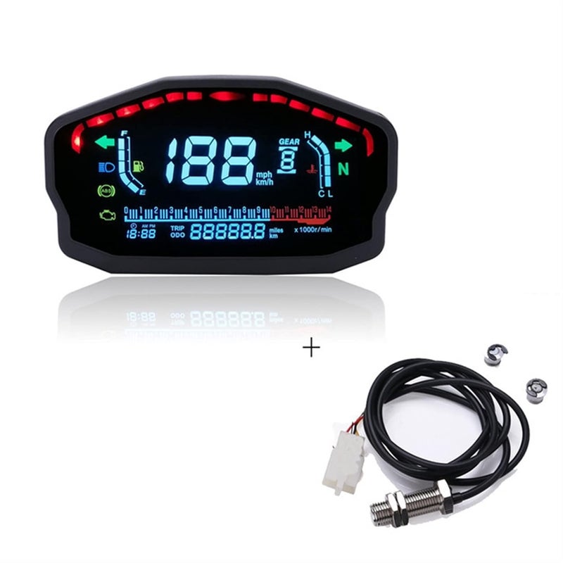 demulax عداد سرعة LCD عالمي من DEMULAX للدراجات النارية - Image 1