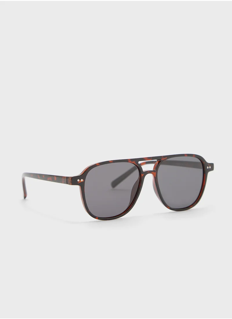 Robert Wood Polarized Lens Square Aviator Sunglasses