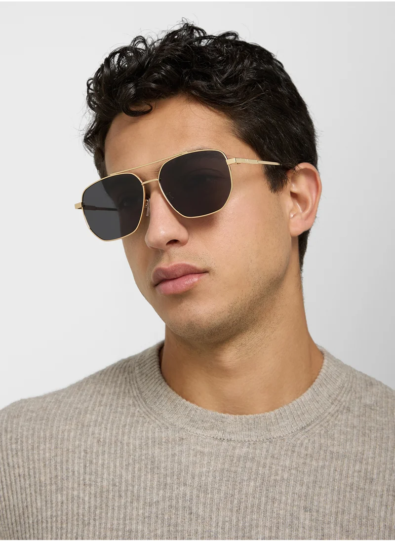 روبرت وود Polarized Lens Square Aviator Sunglasses