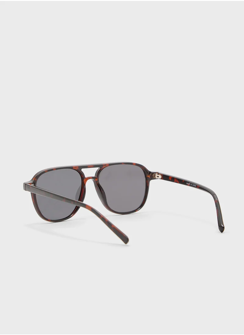 روبرت وود Polarized Lens Square Aviator Sunglasses