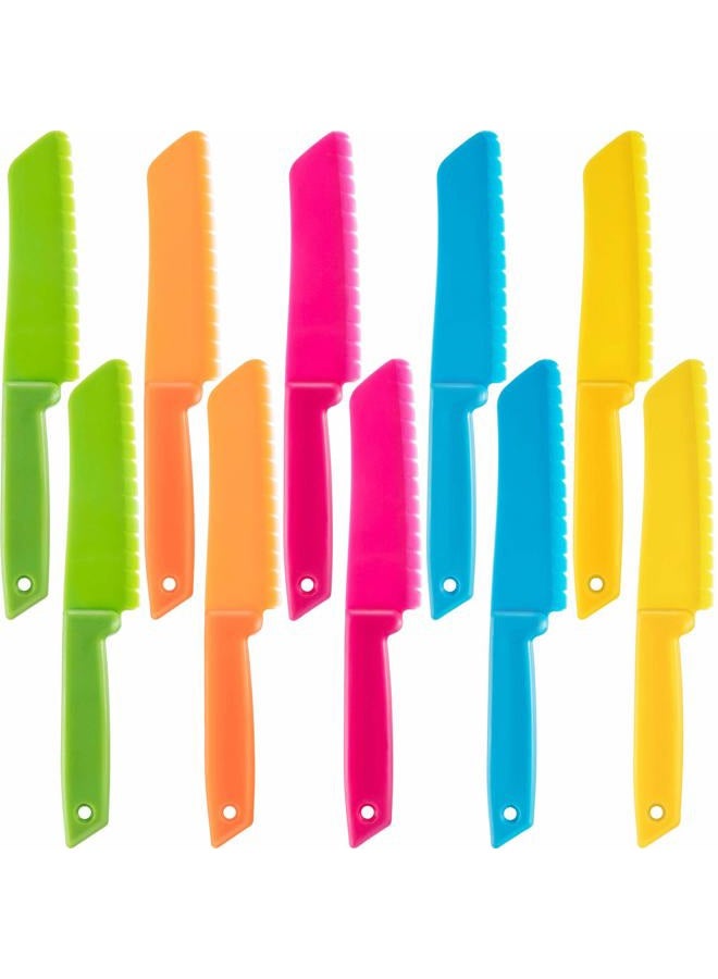 Jovitec 10 Pieces Plastic Nylon Knife Kitchen Set for Kid, Children Toddler Cooking Knives, Safe Knives for Bread without BPA, Lettuce Knife and Salad Knife - Image 1