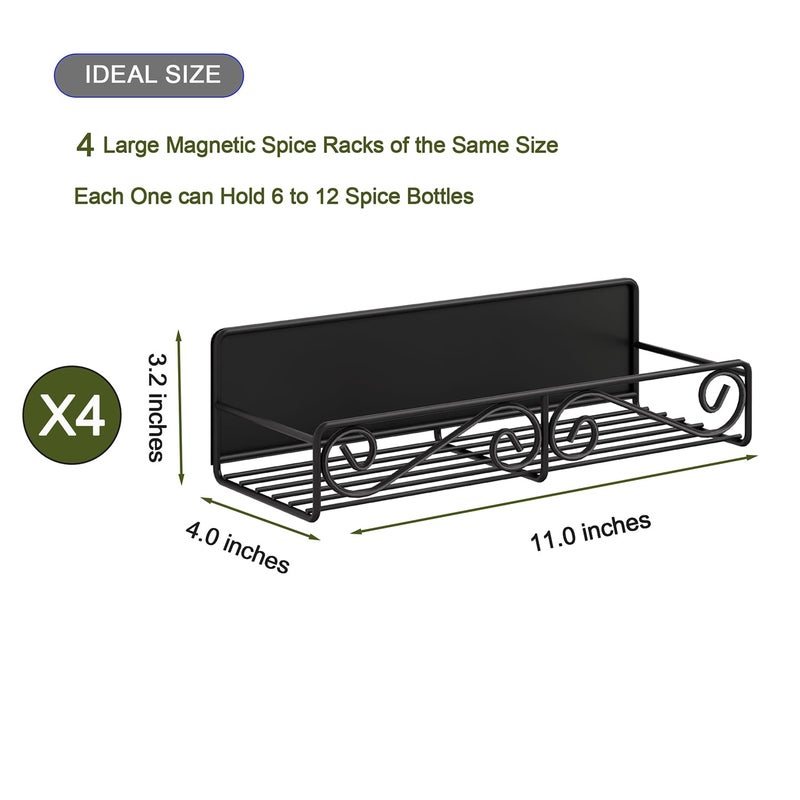 Hoopoton 4 Pack Magnetic Spice Rack for Refrigerator - Image 3