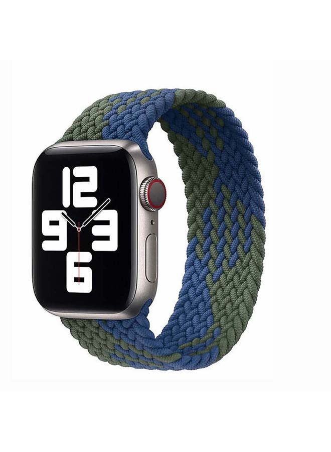Perfii Braided Solo Band for Apple Watch Series 1/2/3/4/5/6/SE 44/42mm Blue/Green - Image 2