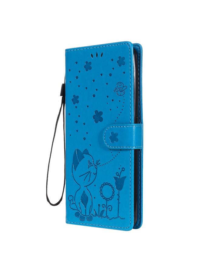 S-TOP Case For OPPO Realme 7 Pro Cat Bee Embossing Pattern Shockproof Horizontal Flip Leather Case with Holder & Card Slots & Wallet - Image 2