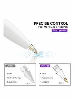 Excefore Replacement Tips for Apple Pencil, 2 Pack Compatible with Apple Pencil 2nd Gen and 1st Gen, No Wear Out Fine Point Precise Control Pen Like Nibs for Apple Pencil (Clear 1.8mm)  - Image 3