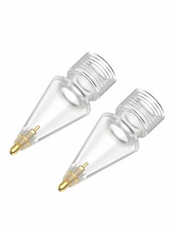 Excefore Replacement Tips for Apple Pencil, 2 Pack Compatible with Apple Pencil 2nd Gen and 1st Gen, No Wear Out Fine Point Precise Control Pen Like Nibs for Apple Pencil (Clear 1.8mm)  - Image 1