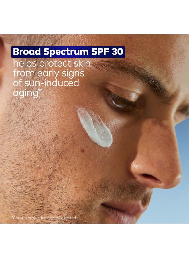 NIVEA MEN مرطب يومي مضاد للشيخوخة للوجه مع واقي شمس واسع الطيف SPF 30، برو-ريتينول وحمض الهيالورونيك، لوشن وجه مناسب لللحية يساعد في الدفاع ضد أشعة UVA/UVB، زجاجة 1.7 أونصة سائلة - Image 3