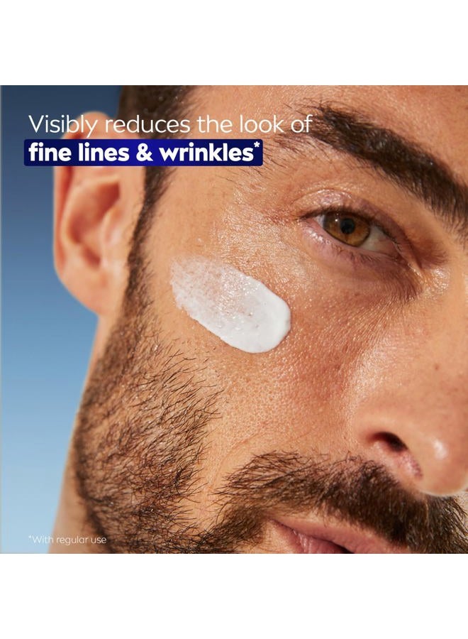 NIVEA MEN مرطب يومي مضاد للشيخوخة للوجه مع واقي شمس واسع الطيف SPF 30، برو-ريتينول وحمض الهيالورونيك، لوشن وجه مناسب لللحية يساعد في الدفاع ضد أشعة UVA/UVB، زجاجة 1.7 أونصة سائلة - Image 5