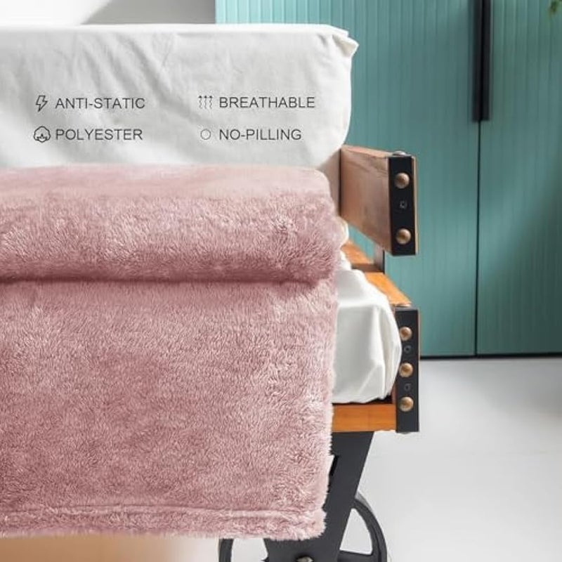 Loquat Plush Fuzzy Fleece Throw Blanket Extra Large, Super Soft, Fluffy and Warm Blankets for Couch, Bed, Suitable for All Seasons (50x70 Inches, Dusty Pink) - Image 5