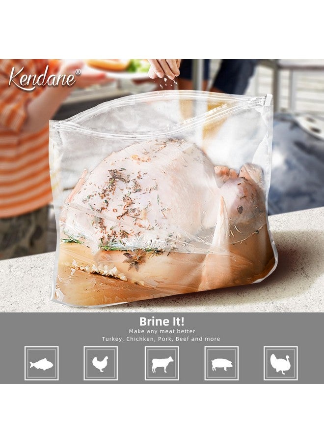 Kendane Turkey Brining Bags Set of 2-26"×22" Extra Large Brine Bag Holds up to 35lb- Double Zippers Seal Brine Bags with 2 cotton Strings for Turkey, Chicken, Beef, Pork by Kendane - Image 4