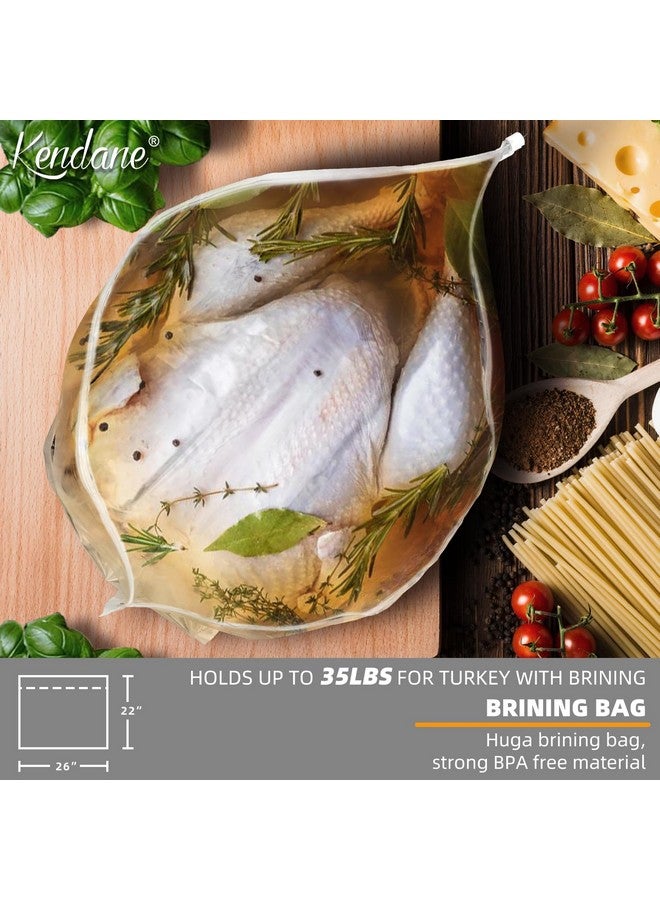 Kendane Turkey Brining Bags Set of 2-26"×22" Extra Large Brine Bag Holds up to 35lb- Double Zippers Seal Brine Bags with 2 cotton Strings for Turkey, Chicken, Beef, Pork by Kendane - Image 3