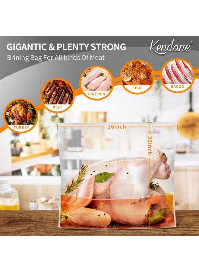 Kendane Turkey Brining Bags Set of 2-26"×22" Extra Large Brine Bag Holds up to 35lb- Double Zippers Seal Brine Bags with 2 cotton Strings for Turkey, Chicken, Beef, Pork by Kendane - Image 1