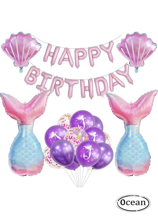 Ocean 25pcs Mermaid Birthday Decorations Party Supplies - Image 1