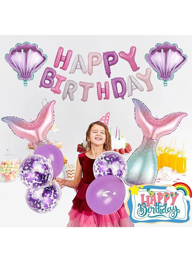 Ocean 25pcs Mermaid Birthday Decorations Party Supplies - Image 4