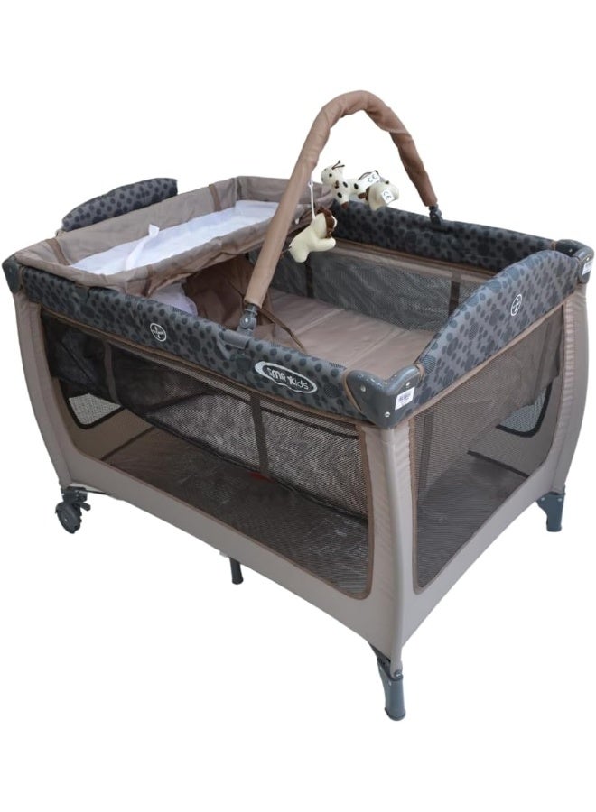 SMR Kids SMR Kids 105cm by 70cm Bunk Crib - Changing Table - Storage Drawer (Brown Dot) - Image 5