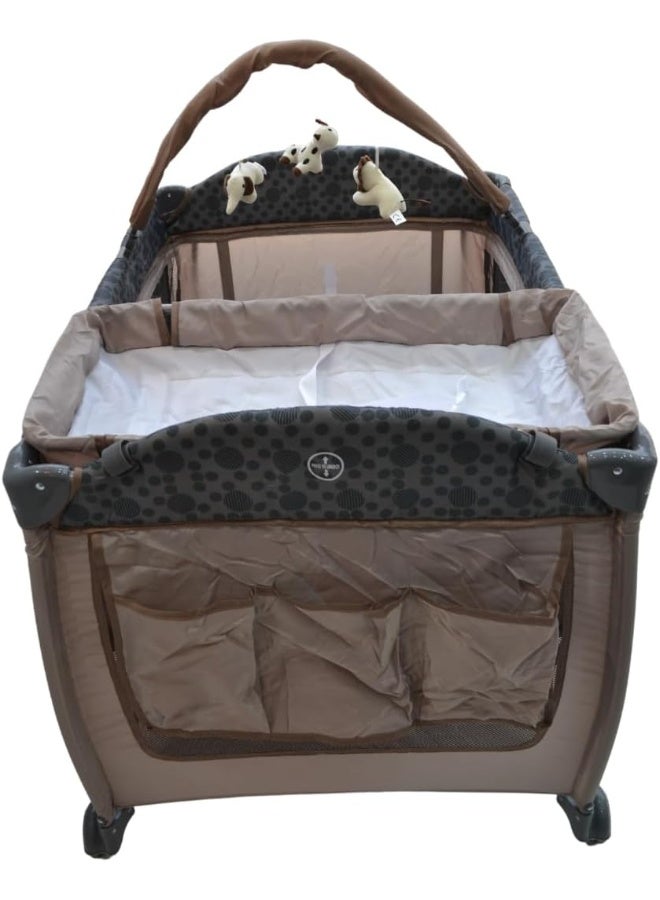 SMR Kids SMR Kids 105cm by 70cm Bunk Crib - Changing Table - Storage Drawer (Brown Dot) - Image 3