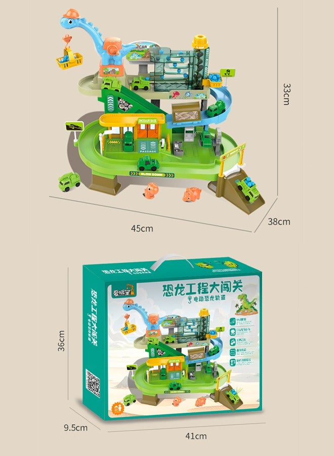 Engineering rail car Electric track engineering toys Rail gliding car toys Mine construction truck toys Parking Lot Toy Set Multi-functional children's educational toy - Image 2