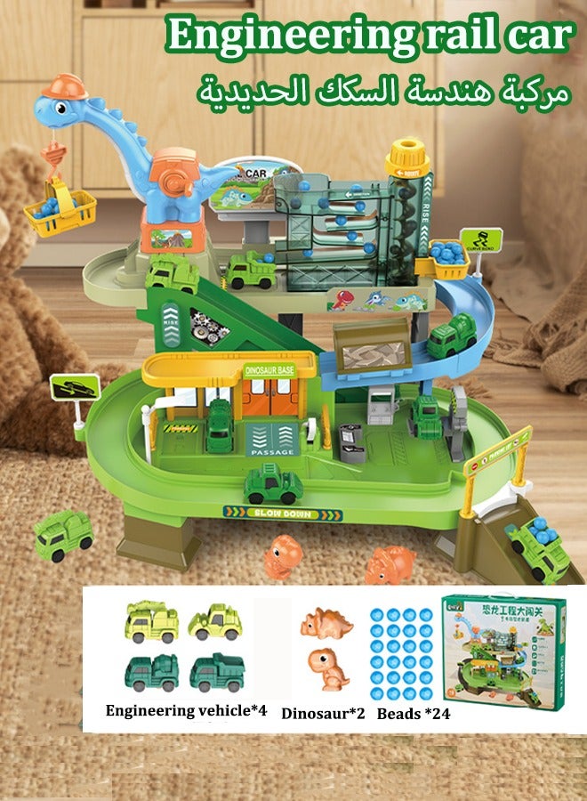 Engineering rail car Electric track engineering toys Rail gliding car toys Mine construction truck toys Parking Lot Toy Set Multi-functional children's educational toy - Image 1