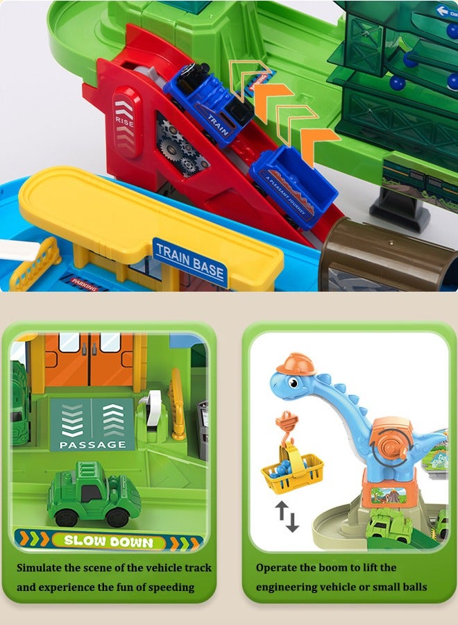 Engineering rail car Electric track engineering toys Rail gliding car toys Mine construction truck toys Parking Lot Toy Set Multi-functional children's educational toy - Image 3