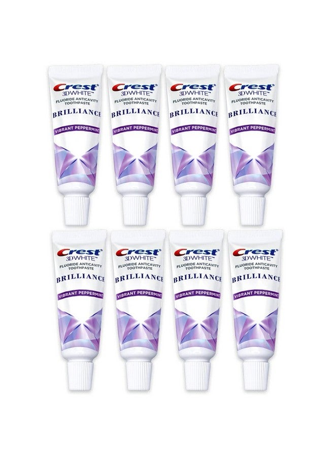 Crest 3D White Brilliance Toothpaste Vibrant Peppermint Travel Size 0.85 Oz (24G) Pack Of 8 - Image 1