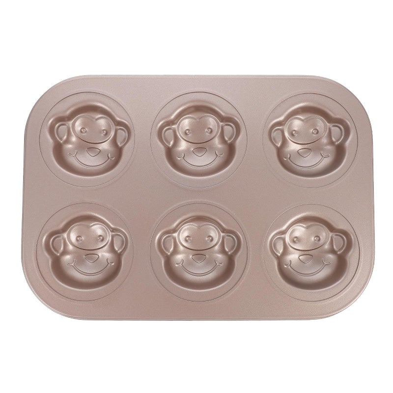 Luxshiny Carbon Steel 6-Cup Nonstick Baking Pan Muffin Mold For Oven - Image 2