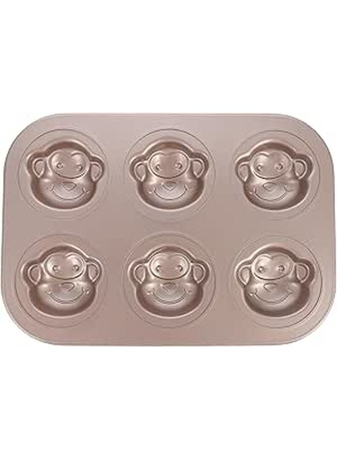Luxshiny Carbon Steel 6-Cup Nonstick Baking Pan Muffin Mold For Oven - Image 1