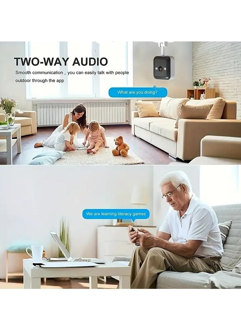 Generic - A High Resolution 1080 Pixel Wireless Surveillance Camera That Works And Controls It From Your Smartphone And Monitors What You Want Remotely live And Without Interruption It Also Features Two Way Audio You Talk To The Other Party And listen To It In Two Way Conversations Notifications Are Alerted On Your Phone When Motion Is Detected Or The Audio Is A Night Narration In Color Not Black And White The Storage Method Is Via An SD Card (not included with the camera) Or Cloud Storage Connection Is Via Wi-Fi Only 2.4 GB It Does Not Support 5G Its Presence Is Important For The Safety And Protection Of The Home From Dangers And Monitoring Of Children And Pets Inside The Home Or Outside In The Garden Or Pool - Image 1