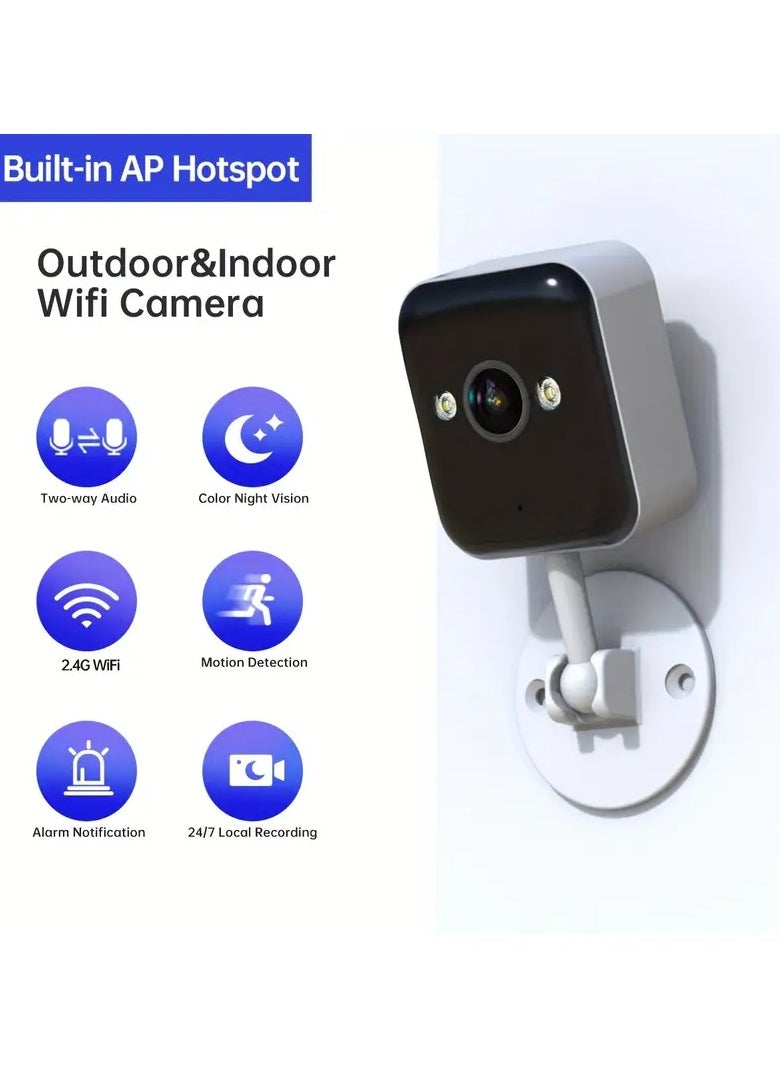 Generic - A High Resolution 1080 Pixel Wireless Surveillance Camera That Works And Controls It From Your Smartphone And Monitors What You Want Remotely live And Without Interruption It Also Features Two Way Audio You Talk To The Other Party And listen To It In Two Way Conversations Notifications Are Alerted On Your Phone When Motion Is Detected Or The Audio Is A Night Narration In Color Not Black And White The Storage Method Is Via An SD Card (not included with the camera) Or Cloud Storage Connection Is Via Wi-Fi Only 2.4 GB It Does Not Support 5G Its Presence Is Important For The Safety And Protection Of The Home From Dangers And Monitoring Of Children And Pets Inside The Home Or Outside In The Garden Or Pool - Image 1