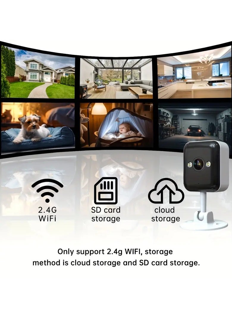 Generic - A High Resolution 1080 Pixel Wireless Surveillance Camera That Works And Controls It From Your Smartphone And Monitors What You Want Remotely live And Without Interruption It Also Features Two Way Audio You Talk To The Other Party And listen To It In Two Way Conversations Notifications Are Alerted On Your Phone When Motion Is Detected Or The Audio Is A Night Narration In Color Not Black And White The Storage Method Is Via An SD Card (not included with the camera) Or Cloud Storage Connection Is Via Wi-Fi Only 2.4 GB It Does Not Support 5G Its Presence Is Important For The Safety And Protection Of The Home From Dangers And Monitoring Of Children And Pets Inside The Home Or Outside In The Garden Or Pool - Image 1