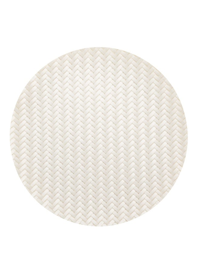 Restaurantware 15 Inch Woven Placemats, Set Of 6 Round Table Placemats - Durable, Easy To Clean, Pearl Plastic Placemats For Dining Table, For Homes or Restaurants,  - Image 1