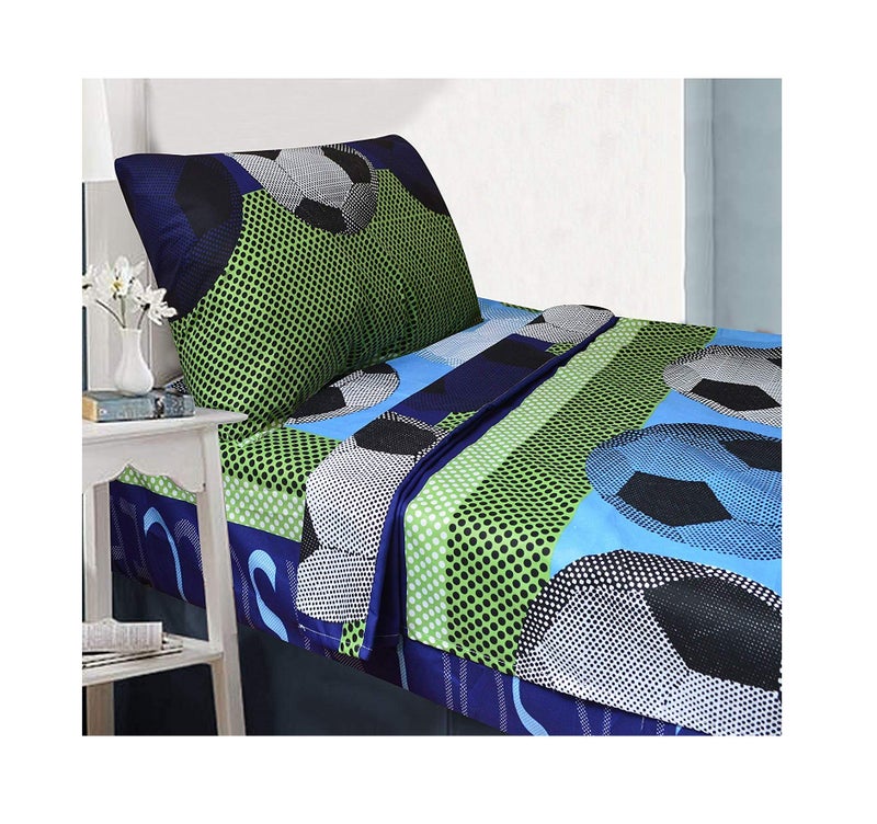 All American Collection All American Collection 3 Piece Twin Size Soccer Sheet Set Matching Comforter and Curtain Available Sheet Set ONLY 