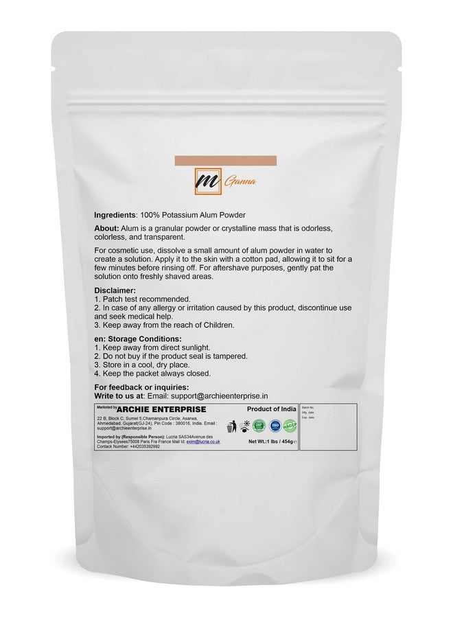 mGanna 100% Natural Alum Powder for Clear and Glowing Skin and Health 454 GMS / 1 LBS - Image 2