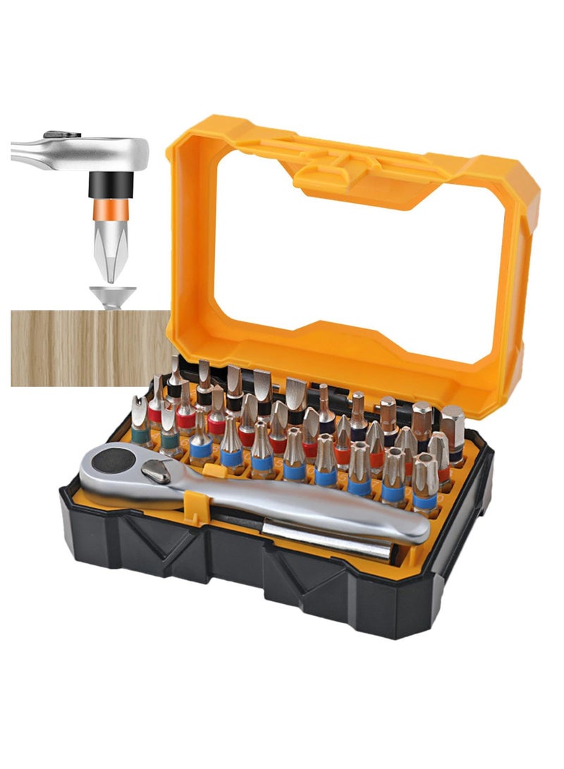 Precision Ratchet Screwdriver Set, 32-piece Ratchet Screwdriver Kit, Precision Screwdriver With Bits, Compact Ratchet Screwdriver Set, Screwdriver Tools Repair Tool Kits for Small Spaces