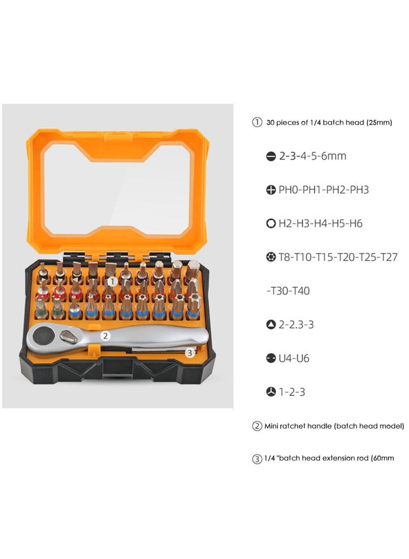 Precision Ratchet Screwdriver Set, 32-piece Ratchet Screwdriver Kit, Precision Screwdriver With Bits, Compact Ratchet Screwdriver Set, Screwdriver Tools Repair Tool Kits for Small Spaces