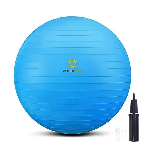 PRIMASOLE Exercise Ball for Balance Stability Fitness Workout Yoga Pilates at Home Office & Gym 65cm Blue - Image 1